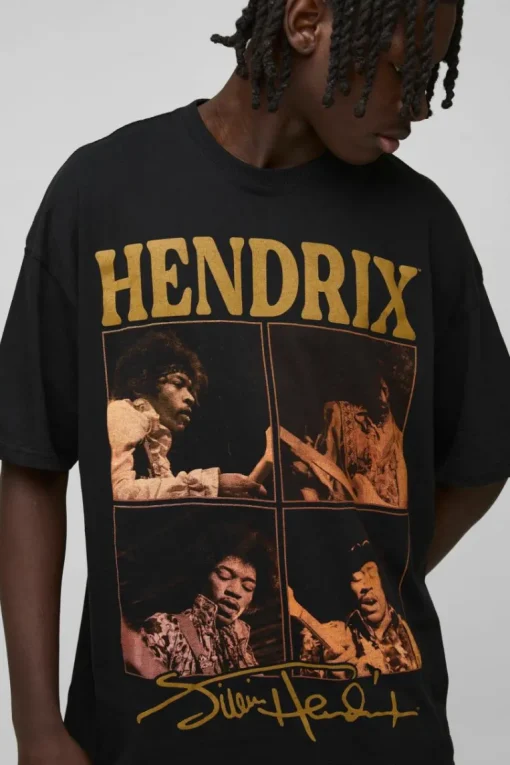 Oversized Jimi Hendrix License Print T-Shirt