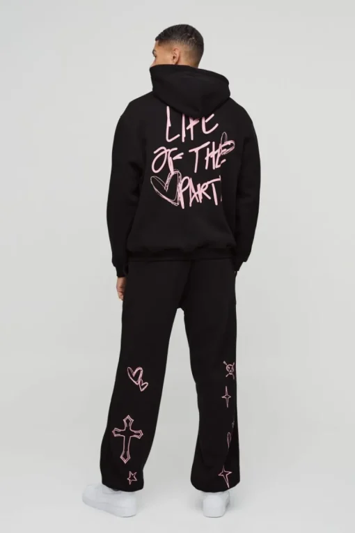 Oversized Life Of The Party Slogan Tracksuit