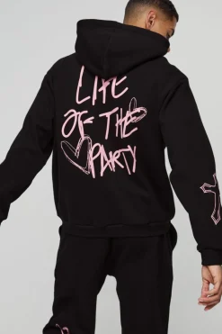 Oversized Life Of The Party Slogan Tracksuit