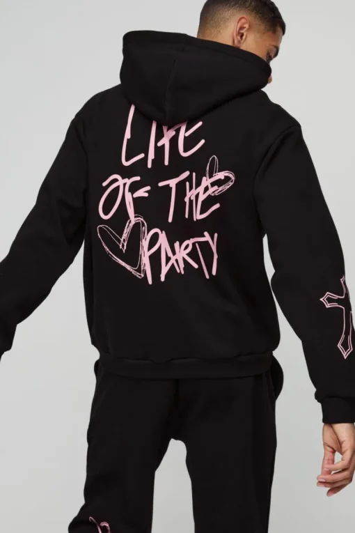Oversized Life Of The Party Slogan Tracksuit