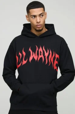 Oversized Lil Wayne License Print Hoodie