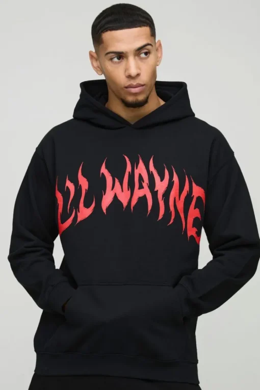 Oversized Lil Wayne License Print Hoodie