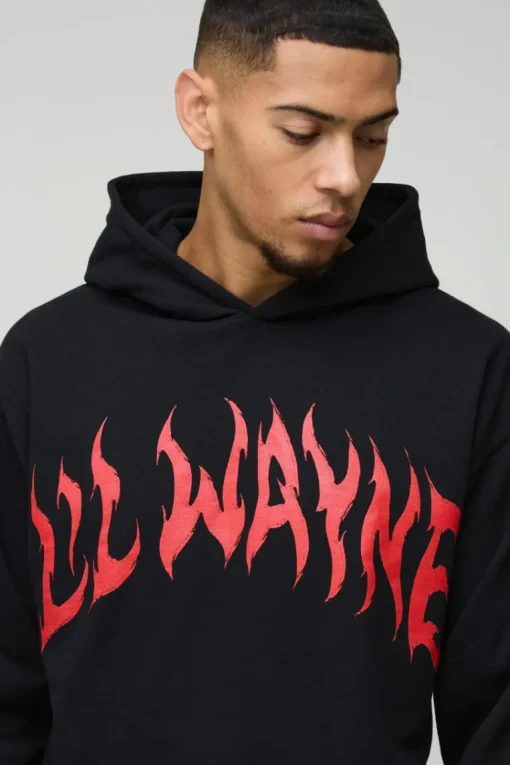 Oversized Lil Wayne License Print Hoodie