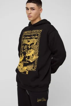 Oversized Limited Dragon Graphic Hoodie