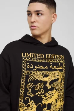 Oversized Limited Dragon Graphic Hoodie