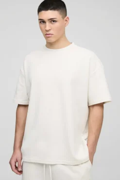 Oversized Man Embroidered Waffle T-Shirt