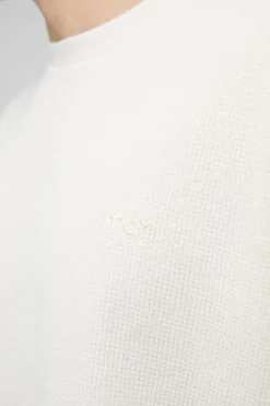 Oversized Man Embroidered Waffle T-Shirt