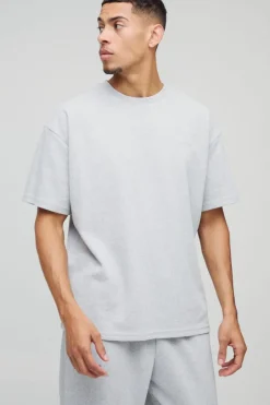 Oversized Man Embroidered Waffle T-Shirt