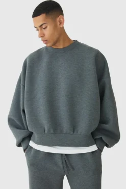 Oversized Marl Scuba Sweatshirt