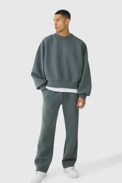 Oversized Marl Scuba Sweatshirt