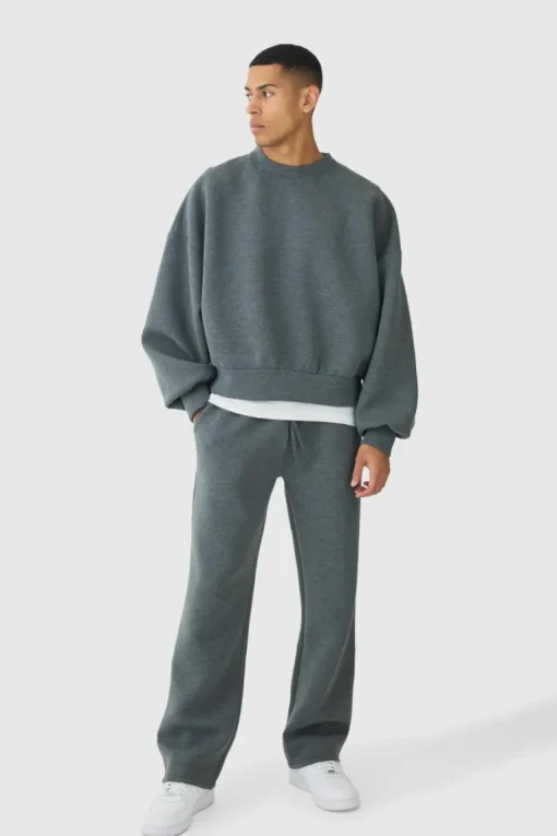 Oversized Marl Scuba Sweatshirt