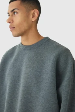 Oversized Marl Scuba Sweatshirt