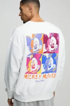 Oversized Mickey Mouse License Print Sweatshirt