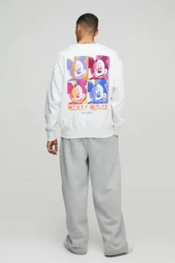 Oversized Mickey Mouse License Print Sweatshirt