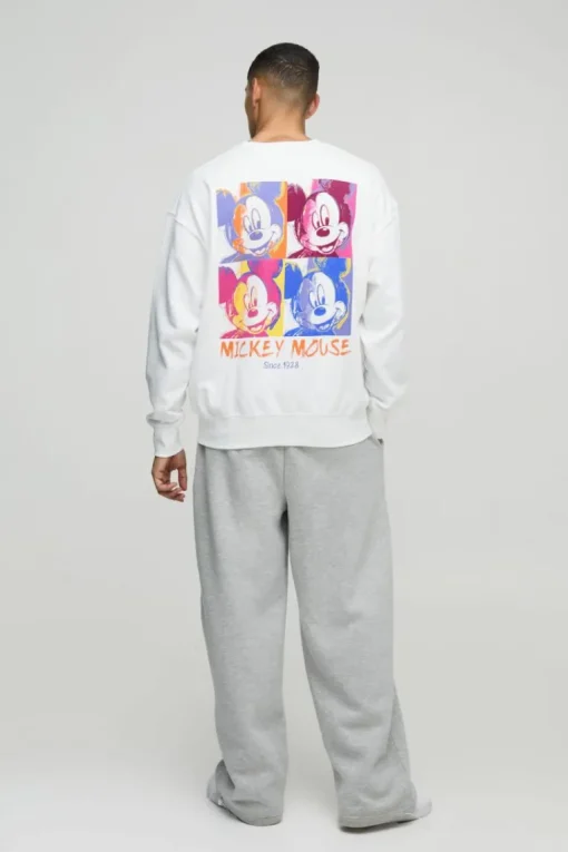 Oversized Mickey Mouse License Print Sweatshirt