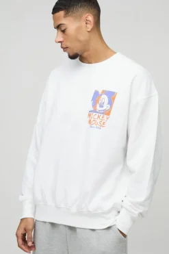 Oversized Mickey Mouse License Print Sweatshirt