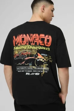 Oversized Monaco Moto Graphic T-Shirt