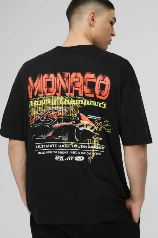 Oversized Monaco Moto Graphic T-Shirt