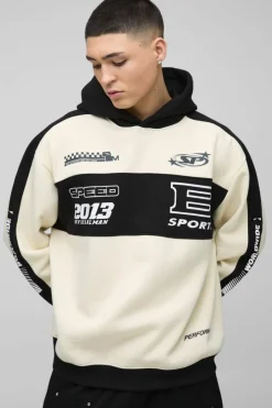 Oversized Moto Panel Hoodie