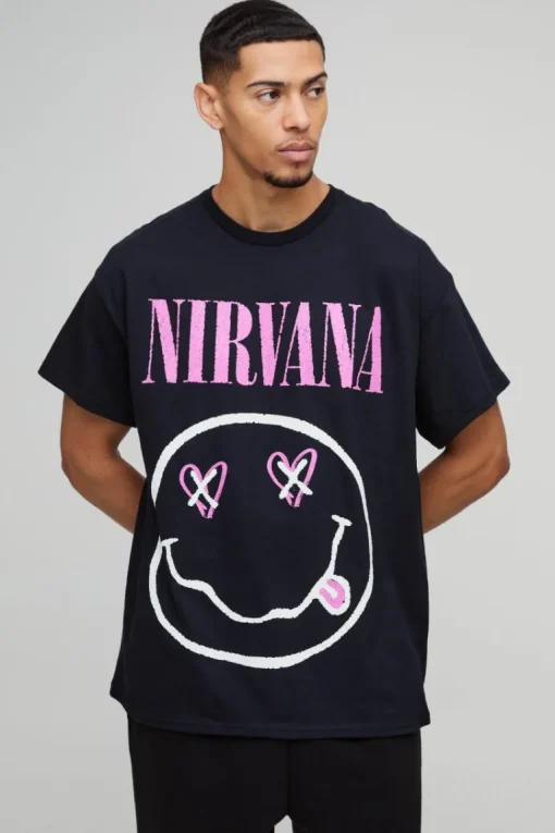 Oversized Nirvana Heart License Graphic T-Shirt