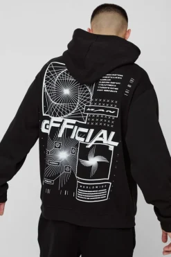 Oversized Official Abstract Graphic Hoodie