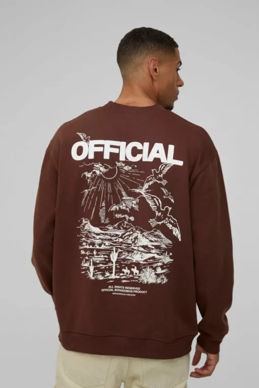 Oversized Official Bird Graphic Sweatshirt