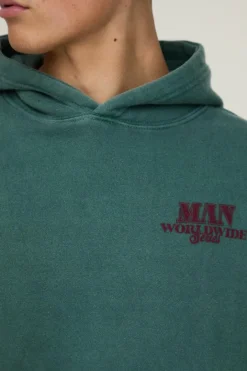 Oversized Official Car Graphic Washed Hoodie