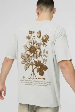 Oversized Official Floral Print Washed T-Shirt