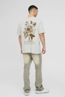 Oversized Official Floral Print Washed T-Shirt