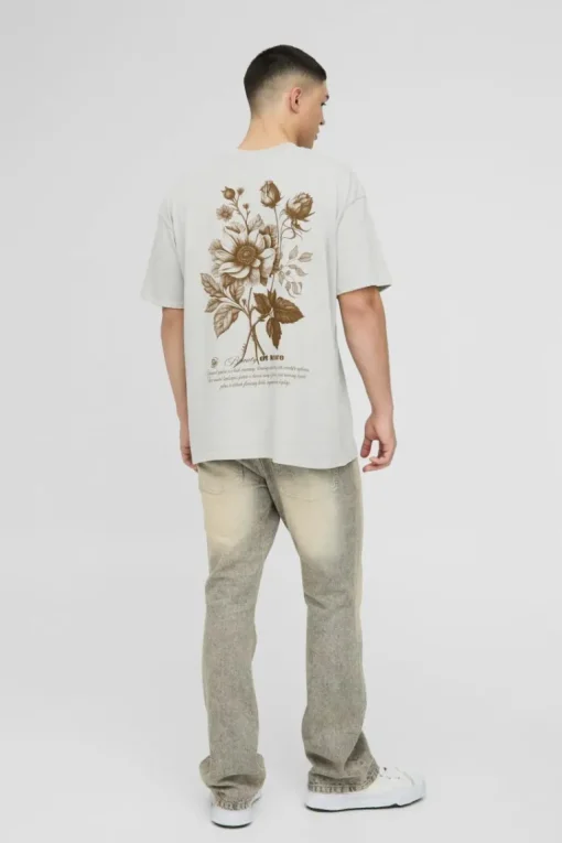 Oversized Official Floral Print Washed T-Shirt