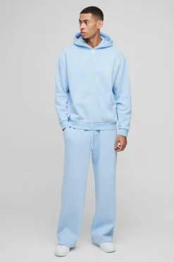 Oversized Official Outline Zip Through Hooded Tracksuit