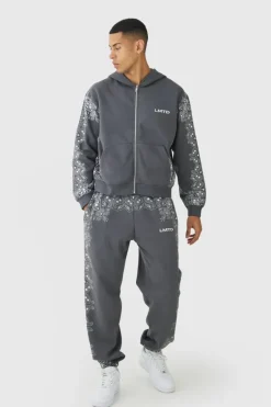 Oversized Paisley Border Printed Tracksuit