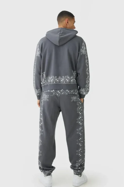 Oversized Paisley Border Printed Tracksuit