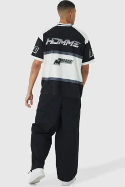Oversized Panelled Motor Sport T-shirt