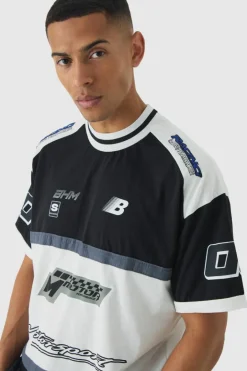 Oversized Panelled Motor Sport T-shirt
