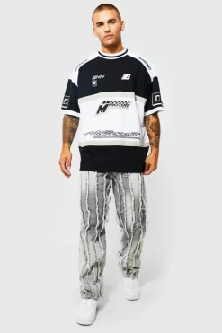 Oversized Panelled Motor Sport T-shirt