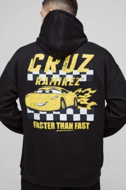 Oversized Pixar Cars Cruz License Print Hoodie
