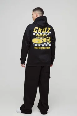 Oversized Pixar Cars Cruz License Print Hoodie