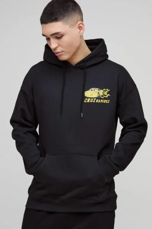 Oversized Pixar Cars Cruz License Print Hoodie
