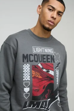 Oversized Pixar Cars License Print Sweatshirt