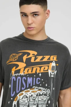 Oversized Pixar Toy Story Aliens Wash License Print T-Shirt