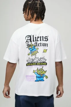 Oversized Pixar Toy Story Aliens License Print T-Shirt