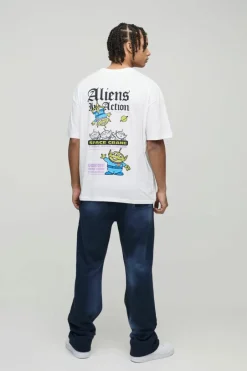Oversized Pixar Toy Story Aliens License Print T-Shirt