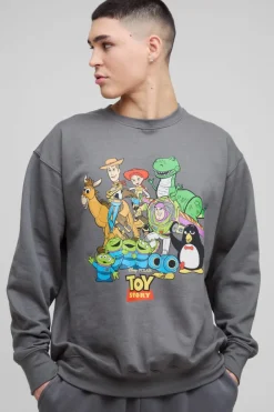 Oversized Pixar Toy Story License Print Sweatshirt