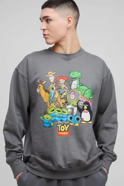 Oversized Pixar Toy Story License Print Sweatshirt