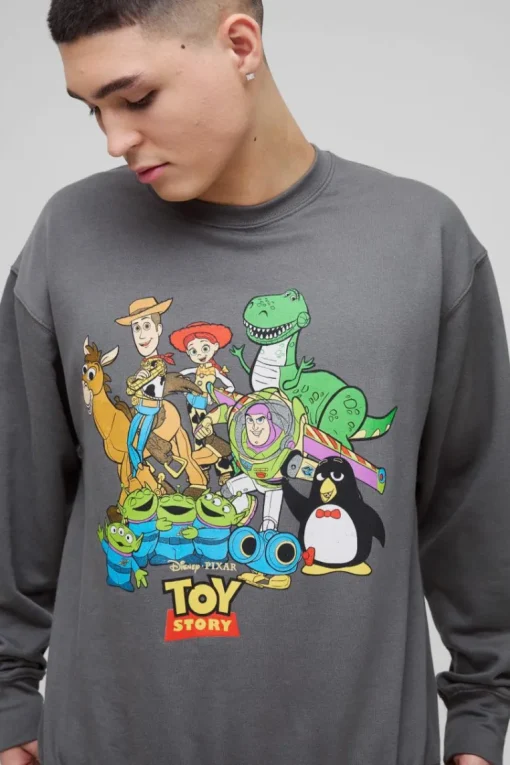 Oversized Pixar Toy Story License Print Sweatshirt