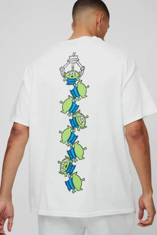 Oversized Pixar Toy Story Aliens License Print T-Shirt