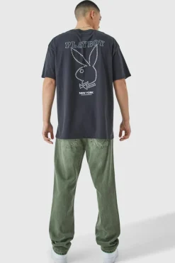 Oversized Playboy Rhinestone License T-shirt
