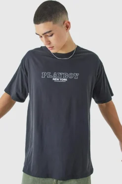 Oversized Playboy Rhinestone License T-shirt