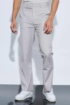 Oversized Pocket Flared Tailored Trousers